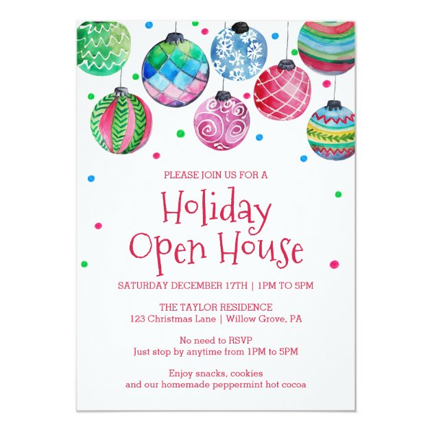 Holiday Ornament Holiday Open House Card