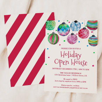 Holiday Ornament Holiday Open House Invitation by ChristmasPaperCo at Zazzle