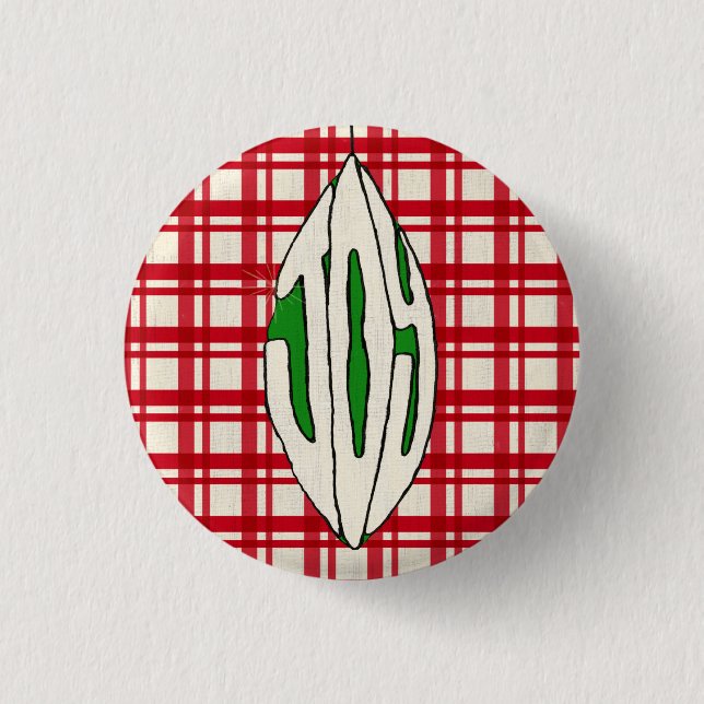 Holiday Ornament Joy Pinback Button (Front)