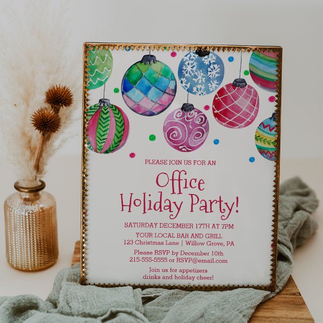 Holiday Ornament Office Christmas Party Invitation Poster (Creator Uploaded)