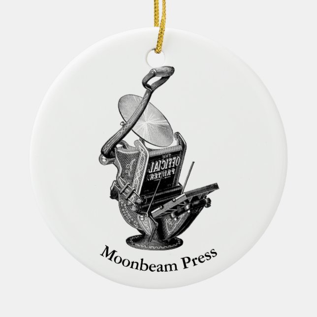 Holiday ornament with Golding letterpress theme (Front)