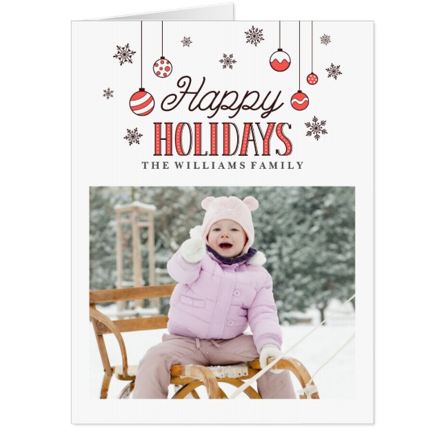 Holiday Ornaments Christmas Cards (Front)