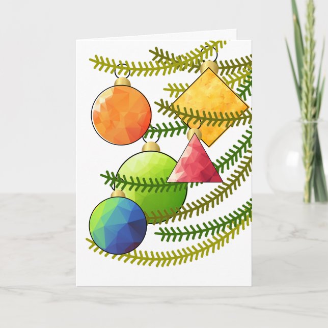 Holiday Ornaments - Faceted Colors Card (Front)