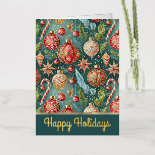 Holiday Ornaments Foil Greeting Card
