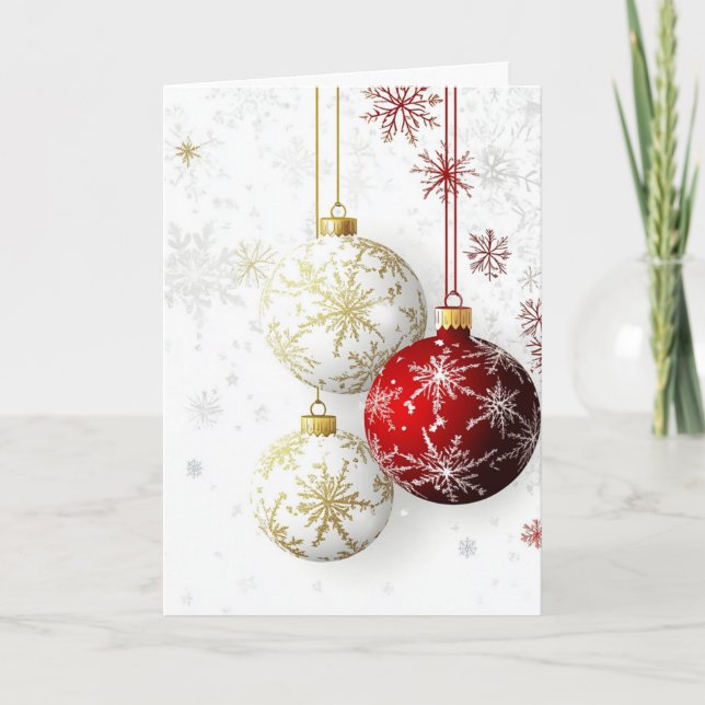 HOLIDAY ORNAMENTS RED AND GOLD #1 Card (Front)
