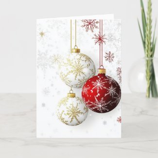 HOLIDAY ORNAMENTS RED AND GOLD #1 Card