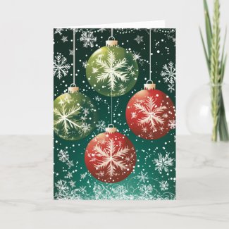 HOLIDAY ORNAMENTS RED AND GREEN #1 Card