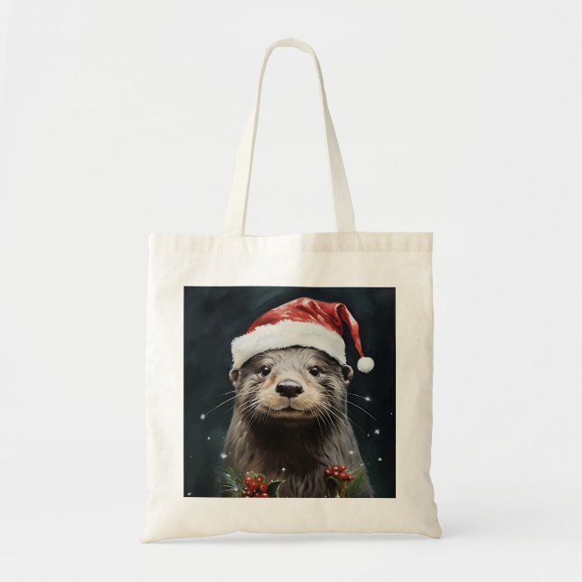 Holiday Otter Tote Bag (Front)