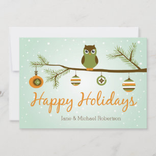 Holiday Owl Christmas Card