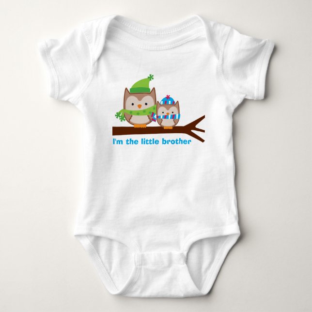 Holiday Owls Little Brother Sibling Tee (Front)