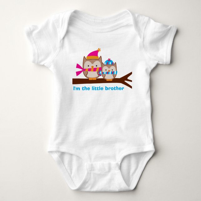 Holiday Owls Little Brother Sibling Tee (Front)