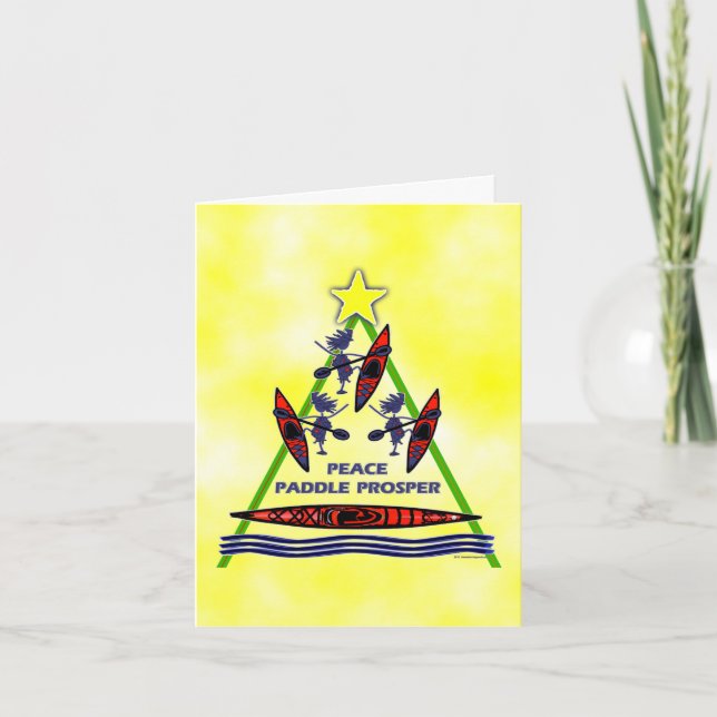 Holiday Paddle Kayak Canoe Design Card (Front)