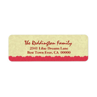 Holiday Pale Gold Damask Printed Lace Family Name Label