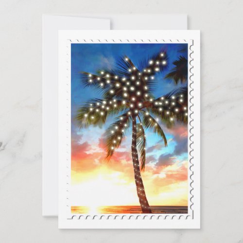 Holiday Palm Tree Lights Invitation