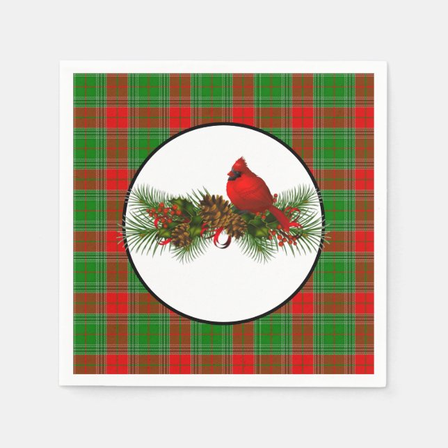 Holiday Paper Napkins-Cardinal Napkins (Front)