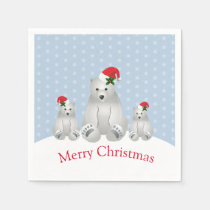 Holiday Paper Napkins Polar Bears