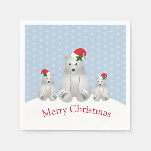 Holiday Paper Napkins Polar Bears