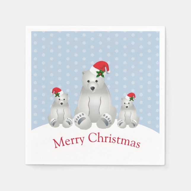 Holiday Paper Napkins Polar Bears (Front)