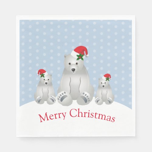 Holiday Paper Napkins Polar Bears