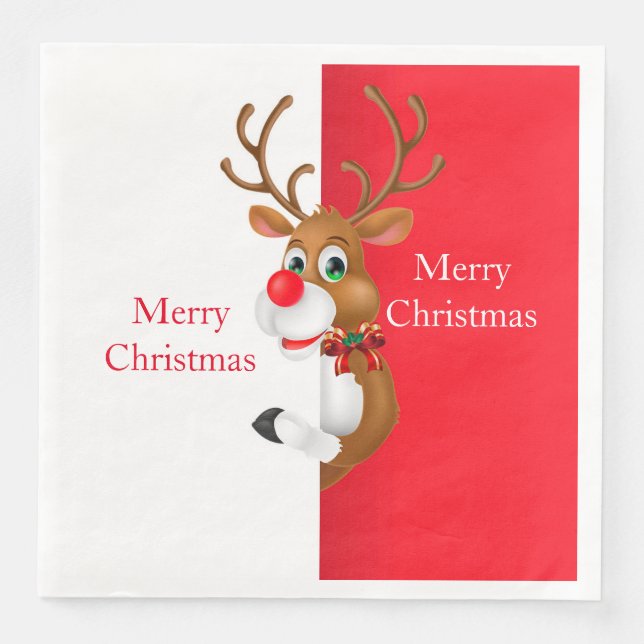 Holiday Paper Napkins Rudolph (Front)