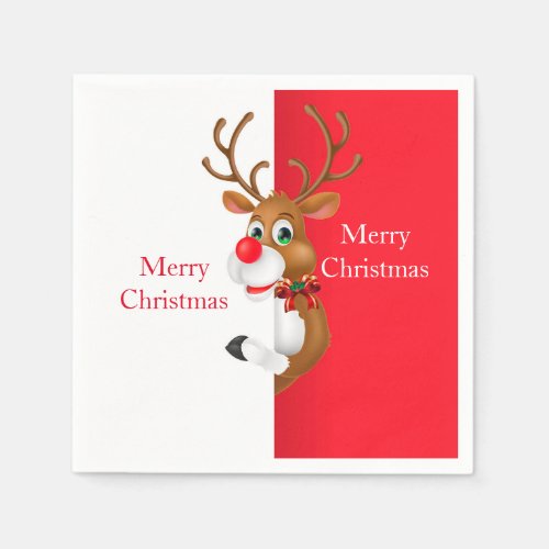Holiday Paper Napkins Rudolph