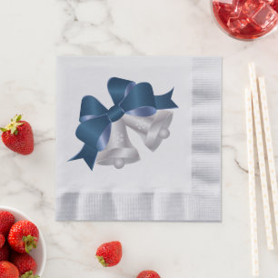 Holiday Paper Napkins-Silver Bells Napkins