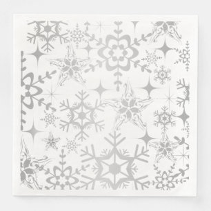 Holiday Paper Napkins Snowflakes