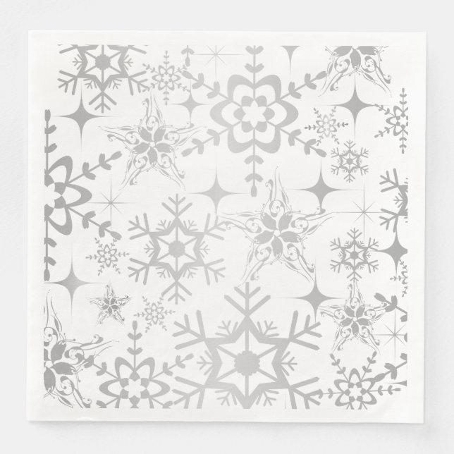 Holiday Paper Napkins Snowflakes (Front)