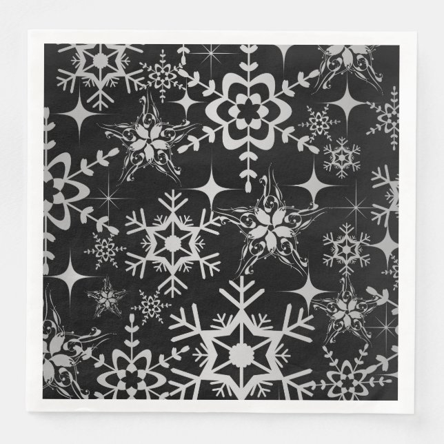 Holiday Paper Napkins Snowflakes (Front)