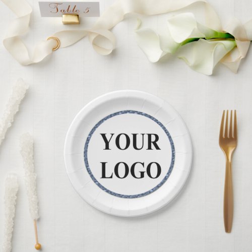 Holiday Paper Party Plate ADD LOGO Modern Trendy
