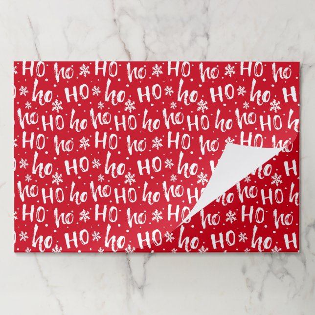 Holiday Paper Placemats Ho Ho Ho (Folded)