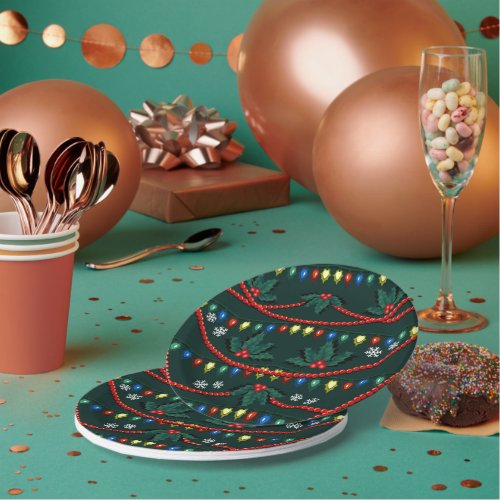 Holiday Paper Plates Christmas Tree Party Plates