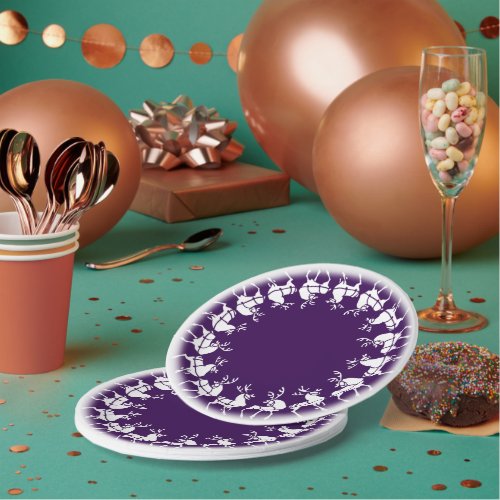 Holiday Paper Plates Festive Reindeer Party Plates