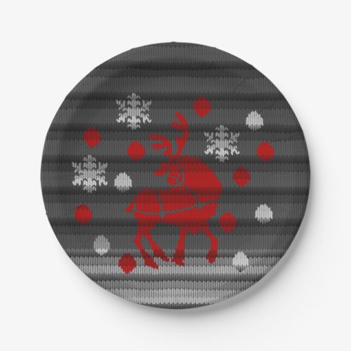 Holiday Paper Plates Festive Reindeer Party Plates