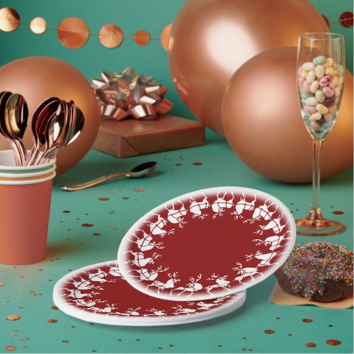 Holiday Paper Plates Festive Reindeer Party Plates