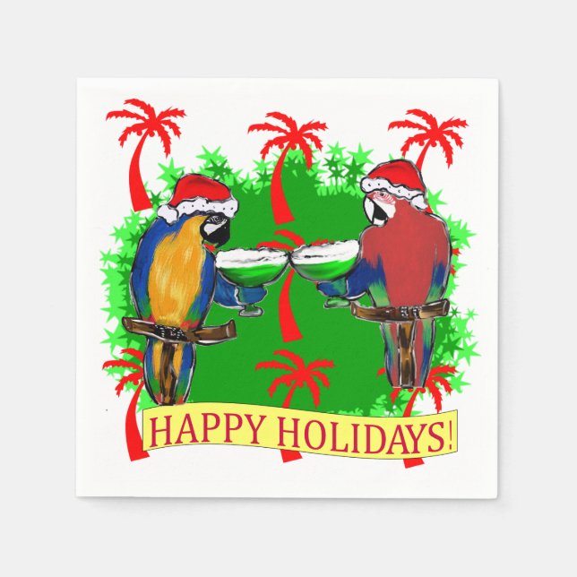 HOLIDAY PARROTS NAPKINS (Front)