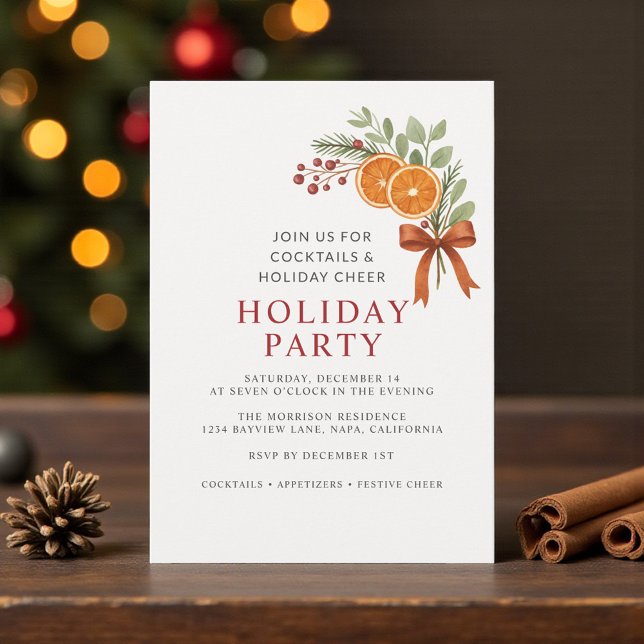 Holiday Party Christmas Botanical Invitation (Creator Uploaded)