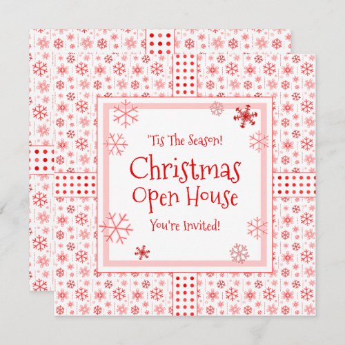 Holiday Party Christmas Open House Snowflakes Invitation