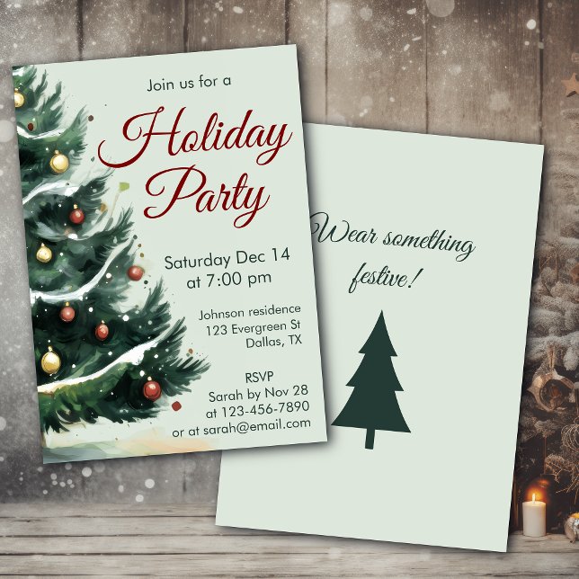 Holiday Party Christmas Tree Invitation (Creator Uploaded)
