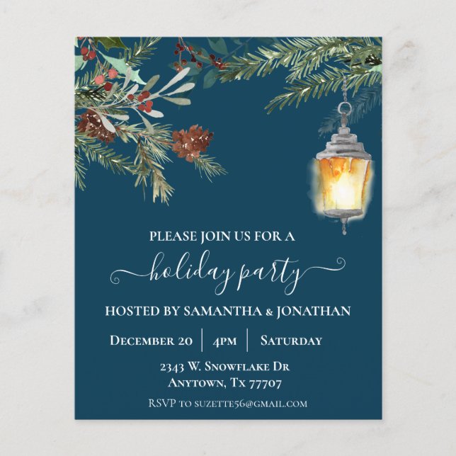 Holiday Party Christmas Winter Pine Drop  Flyer (Front)