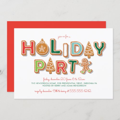Holiday Party Cookie Exchange Christmas Invitation