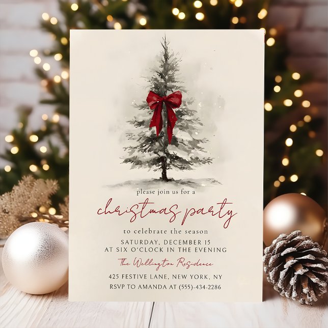 Holiday Party Festive Christmas Wreath Invitation (Creator Uploaded)