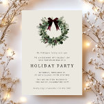 Holiday Party Festive Christmas Wreath Ribbon Invitation<br><div class="desc">Set the tone for your seasonal celebration with the Holiday Party Festive Christmas Wreath Ribbon Invitation! Featuring a beautifully designed festive wreath adorned with a ribbon, this invitation is perfect for holiday gatherings. Elegant and cheerful, it’s an ideal way to invite friends and family to celebrate the magic of the...</div>