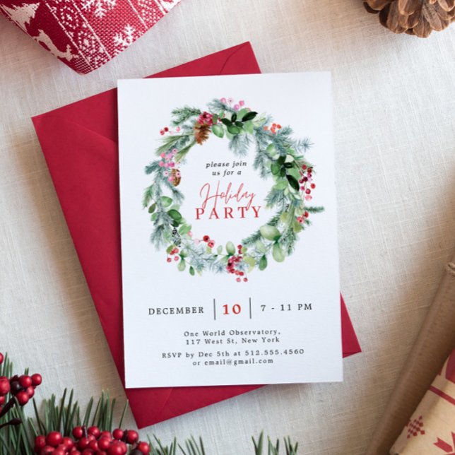 Holiday Party | Festive Wreath Holiday Invitation (Creator Uploaded)