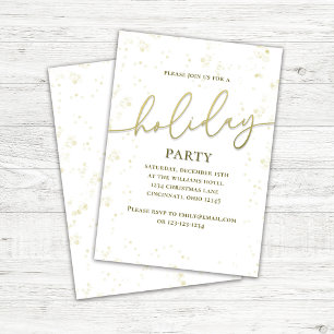 Holiday Party Gold Calligraphy Script Custom Invitation