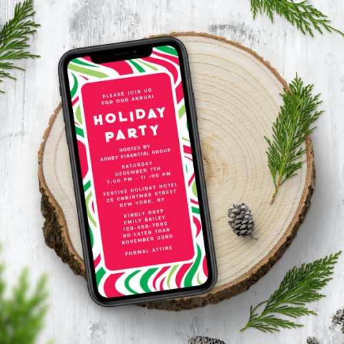 Holiday Party Groovy Corporate Christmas Party Invitation
