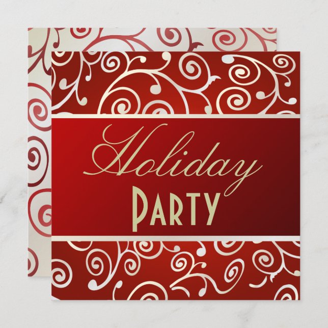 HOLIDAY PARTY INVITATION CUPCAKE SWIRLS (Front/Back)
