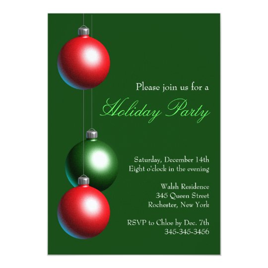 Holiday Party Invitation on Evergreen