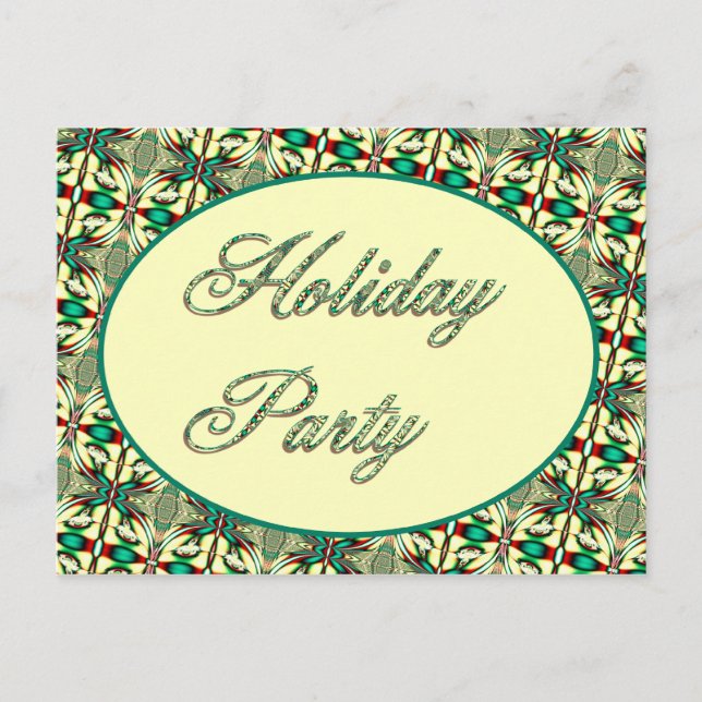 Holiday party invitation postcard (Front)