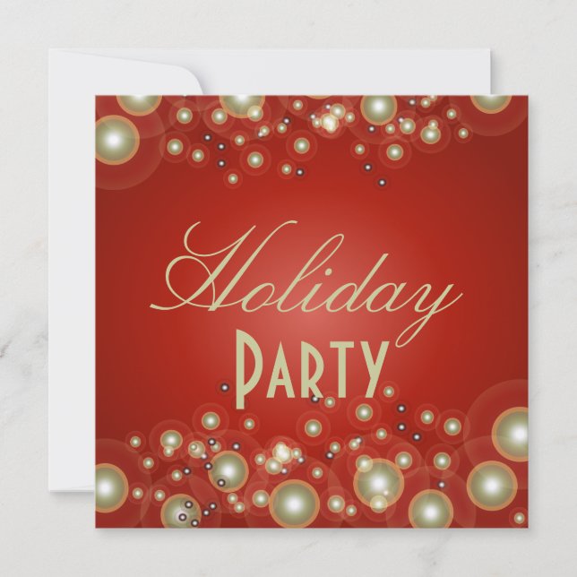 Holiday Party invitations, champagne bubbles Invitation (Front)